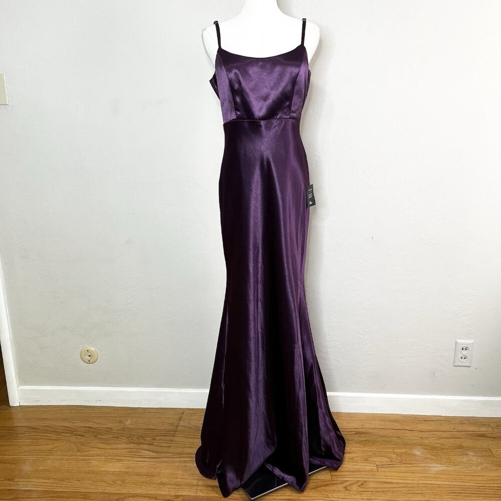 Lulu's Purple Satin Maxi Dress